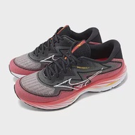 Mizuno 慢跑鞋 Wave Rider 27 SSW 男鞋 黑紅 波浪片 針織 避震 路跑 運動鞋 美津濃 J1GC2375-51