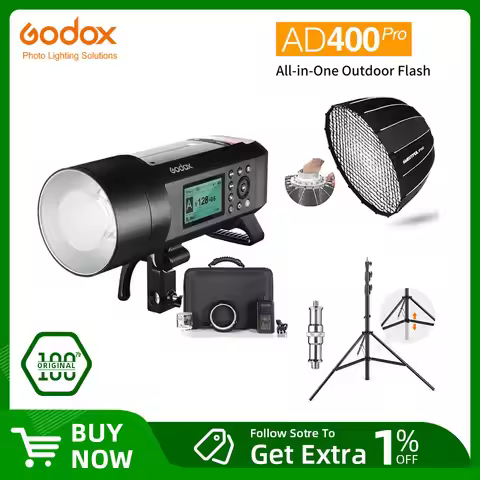 Godox AD400Pro AD400 Pro TTL HSS WITSTRO All-in-One Outdoor Flash + 2.8m Air Cushioned Light Stand +