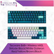 Tecware B68+ Wireless Mechanical Keyboard 3-Mode - Black or White/ Gateron Brown Yellow Red Black sw