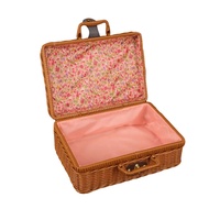 ytpqj-Vintage PP Rattan Woven Storage Box with Lid Portable Travel Case Perfect for Wedding Gifts an