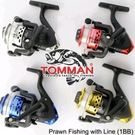 (MESIN UDANG) MESIN PANCING SPINNING TOMMAN PRAWN 1+1BB SPINNING FISHING REEL WITH HIGH QUALITY MATERIAL JORAN PANCING