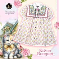 MYT x BLT BRAND : [BT466] : Kitten Bouquet Mini Dress : มินิเดรสลายดอกไม้ปกน้องแมว