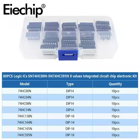 80PCS Integrated Circuit Logic IC Kit DIP-14 SN74HC00N SN74HC04N SN74HC08N SN74HC14N SN74HC138N SN74