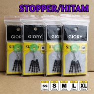 (100pcs) Fishing Float Rod Stopper Yellow Black Fishing Equipment Size SS/S/M/L XL Stopper Fishing