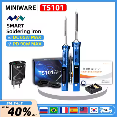 Blue Original TS101 Soldering Iron Electric 90W Temperature Adjustable TS 101 Mini Soldering Iron Ne