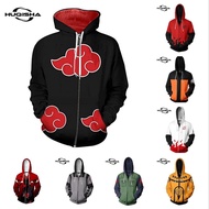 New 3D Printed Anime Naruto Hoodie Women/Men Uzumaki Uchiha Ske Akatsuki Tops Hoodies Sweatshirt Cal Zipper Jacket