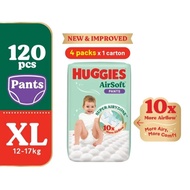 HUGGIES AirSoft Pants Diapers XL 30s (4 Packs) Breathable and soft diapers for baby