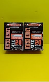 ㊙️$50/三件不同類、全新貨品/兩條装、市場少有/台灣製造、MAXXlS WELTER WEIGHT 451 20x1.25/1.35 單車法咀內胆、只有126g重(每對計算)、實物圖片(內🈶很多不
