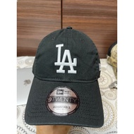NE 9 Twenty Jepun Team Black Cap White Logo Dodgers Strapback Adjustable (S/M:54-58cm)