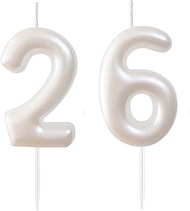 2.36" 26th 62nd Number Candles Birthday Gifts for Women Men Birthday Decorations Birthday Candles Nu