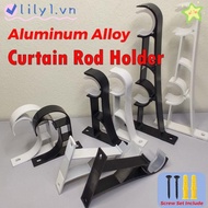 LILY 1Pcs Hanger Hook, Aluminum Alloy Furniture Hardware Curtain Rod Bracket, Durable Single Double Hang Fixing Clip Crossbar Rod Support Clamp