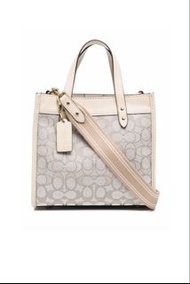 Coach Field 22 Canvas Leather Tote Bag