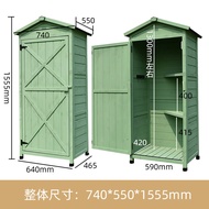 Outdoor Storage Cabinet Garden Tool House Waterproof Sun Protection Patio Solid Wood Shelf Garden Ya