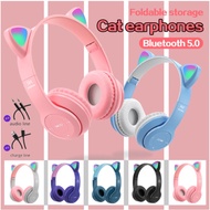 Cute Cat Ear Wireless Bluetooth Headphone P47 P47I Folding WiFi Online Class Headphone School Headph