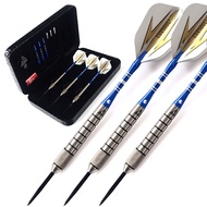 CUESOUL 28 Grams Tungsten Steel Tip Dart Pin 90% Tungsten Darts With Luxury Black Dart Case,Blue Dar