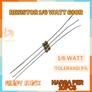 Resistor 1/6 Watt 680r Resistor 1/6 Watt 680r package 10pcs 1/6Watt 5%