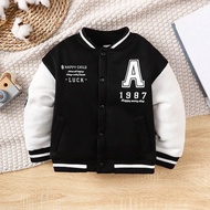 KLIKEN ID Unisex Children's Varsity Baseball Jacket (1 year - 12 years) INITIAL LOGO A 1987 (CUSTOM 