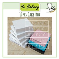 10pcs Cake Box Biscuit Tart Color Colorful/Box Kuih Talam Color Colored Kek Lapis Biskut Puff Pizza Pastry Warna Color Cakebox)