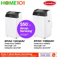 (PRE-ORDER) EuropAce Portable Aircon 12000 - 14000BTU | EPAC 12C6UV | EPAC 14B6UV