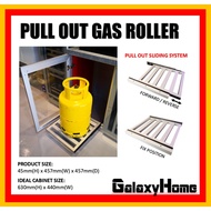HEAVY DUTY 18" KITCHEN CABINET SILVER COLOUR GAS ROLLER SINGLE ALUMINIUM GAS CYLINDER ROLLER TRAY