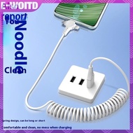 E-WOITD 120W 3-in-1 USB C Cable Super Fast Charging Spring Retractable Data Cable For Phone Quick Ch