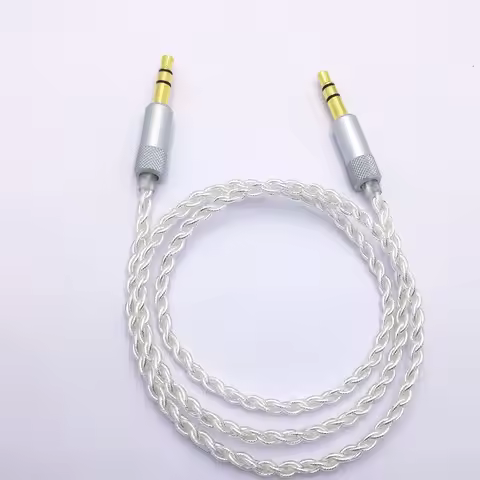 RY-A08 Silver plating Cable Cable 3.5 mm Jack Speaker Cable for J BL Headphones Car X iaomi i phone7