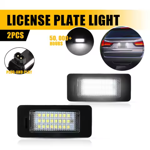 2Pcs For BMW 1 3 5 X Series E82 E90 E93 E39 E60 E70 LED License Plate Light No Error Waterproof Whit