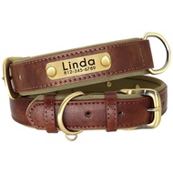 【hot】!♗✌ Custom Leather Dog Collar Soft Padded Collars Personalized Pet ID Necklace Free Engraved N