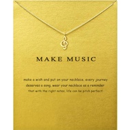 Gold necklace pawnable 18k Three-dimensional note pendant necklace womens clavicle chain tala by kyl