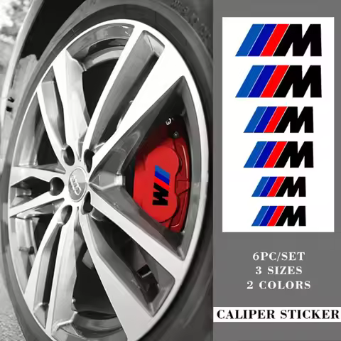 6pcs Car Caliper Sticker Wheel Hub Decals For BMW M Performance E36 E60 E90 X2 X1 X3 X5 E46 E39 E70 