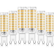G9 LED Bulb Dimmable, White, 6W Equivalent  6000K, 540LM Light, AC 230VG9 Base (10 Pack)