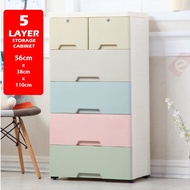 56cm Macaron Cabinet Storage Box with 6 Drawer Kid Wardrobe Rak Baju Laci Simpanan Plastik Almari