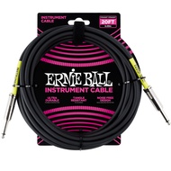 ERNIE BALL® สายแจ็คกีตาร์ 6 เมตร หัวตรง/หัวตรง แบบตัวนำสัญญาณคู่ (Guitar & Instrument Cable / P06046