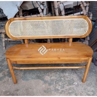 Teak Rattan Bench | Rattan Patio Bench | Rattan Bench | Teak Wood Bench