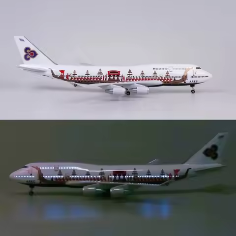 B747 Dragon Boat Airways Plane Thai Airlines 1:150 Scale Resin Model Collected Aviation desk accesso