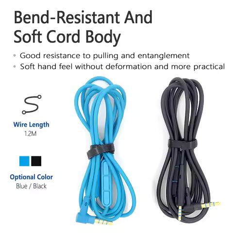 2.5mm to 3.5mm jack Headphone Upgrade Cable Inline Control Audio AUX Cable for BOSE QC25 QC35 OE2 AU