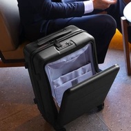 商務行李喼-前置電腦包放Notebook拉桿行李箱PC旅行箱男女拉鍊鋁框硬殼箱密碼硬箱(T5662)
