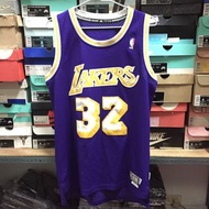 二手零碼 Adidas Swingman Hardwood Classics NBA Jersey Los Angeles LA Lakers Magic Johnson 紫黃白 復古籃球球衣 背心 非三葉標 魔術強生 S號