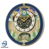 SEIKO Decorative Melodies in Motion Chime QXM398 QXM398L Oval Plastic Blue Analog Musical Home Decor Wall Hanging Clock