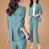 职业女西装Professional women's suit七分袖西装外套女薄款夏季2025新款韩版时尚休闲气质职业西装套装新款2025.8.28