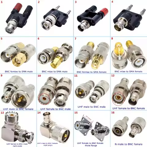 1Pcs SL16 PL259 SO239 UHF L16 N Type To Q9 BNC Male Female Connector BNC To SMA Male Female RF Fast 