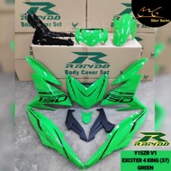 [READY STOCK] RAPIDO COVER SET Y15ZR V1/V2 EXCITER 4 KING (37) GREEN (STICKER TANAM/AIRBRUSH)