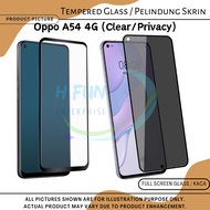 [Kaca] HFE Oppo A54 4G Clear Privacy Full Screen Pelindung Skrin Tempered Glass Screen Protector