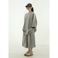 halo Selection Korea FARMERS MARKET Stitching Cotton Suit Short Sleeve T-Shirt Shorts oversize Men W