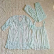 Baju Tidur Wanita Kimono Satin Lengan Pendek Celana Panjang