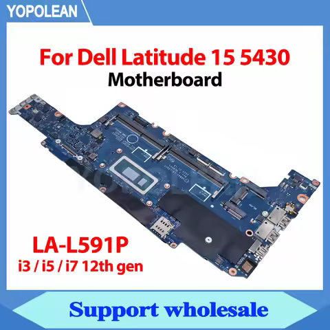 HDB42 LA-L591P For Dell Latitude 15 5430 Laptop Motherboard With i5-1235U i5-1245U i7-1255U CPU UMA