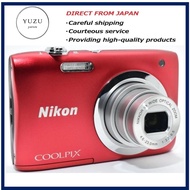 Pre-owned Product Nikon COOLPIX A100 Red 20.1MP Digital Camera - Slim & Portable Vintage Digicam, 5x