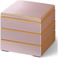 【Direct from Japan】J-kitchens Lacquerware Heavy Box, 3 Tiers, 6.5 Inches, Saikyokura, Pink Pearl Fuc