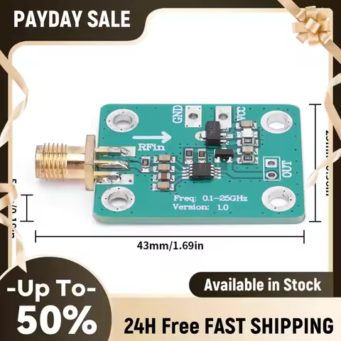 AD8313 RF Signal Power Meter -72dBm -2dBm 0.1-2.5GHz Radio Frequency Detection Module Power Detectio