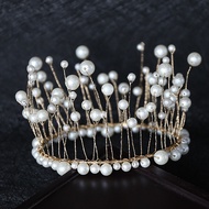 Crown Cake Decoration Highlight Seaweed Pearl Baking Round Headdress Birthday Party Accessories Hair